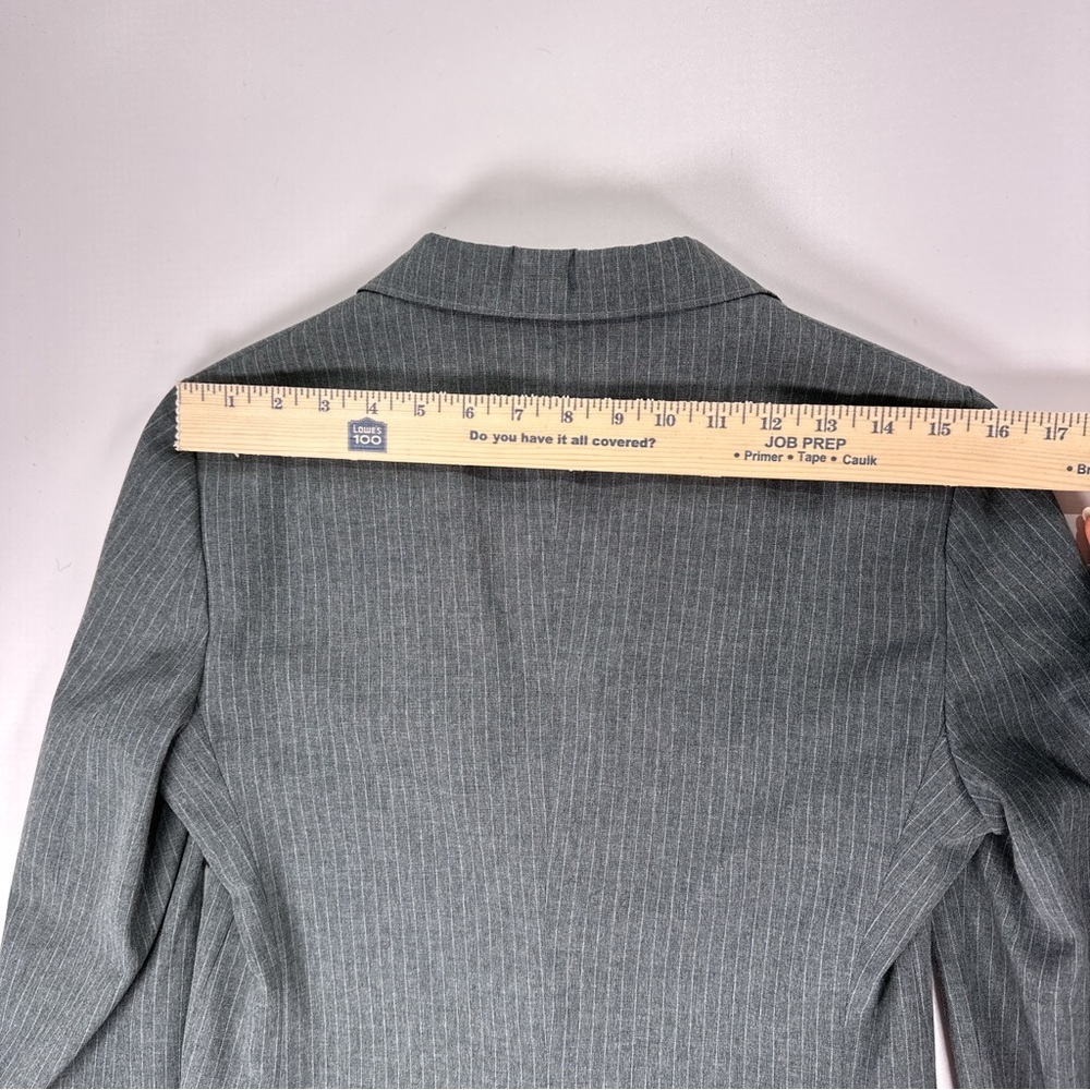 Yves Saint Laurent Boys Vintage Pinstripe Blazer Sage Gray Size 14 - Picture 8 of 11